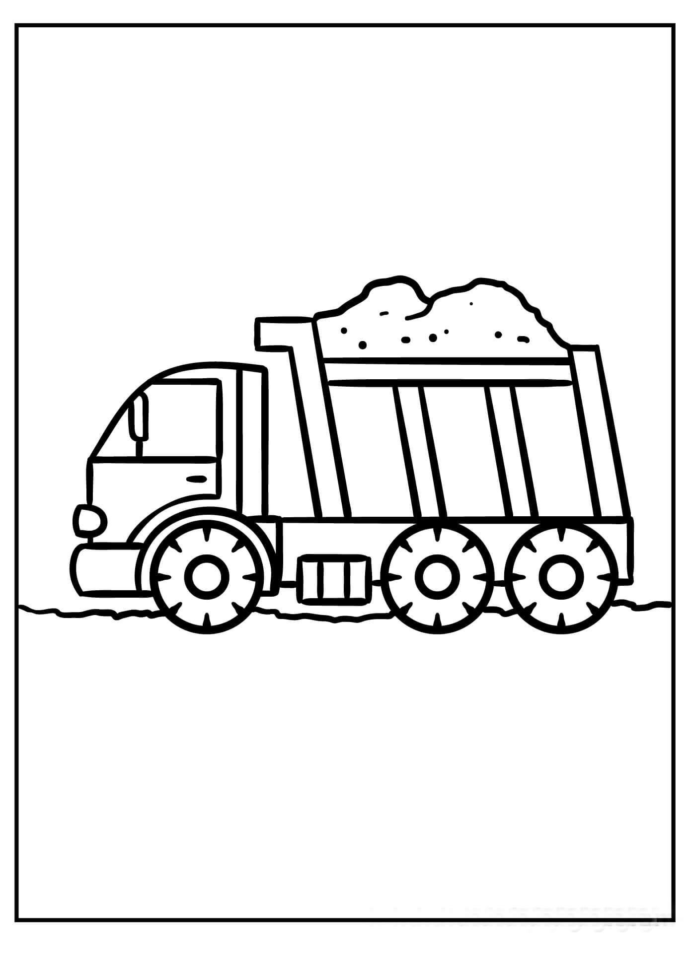 Vrachtwagen vervoert zand