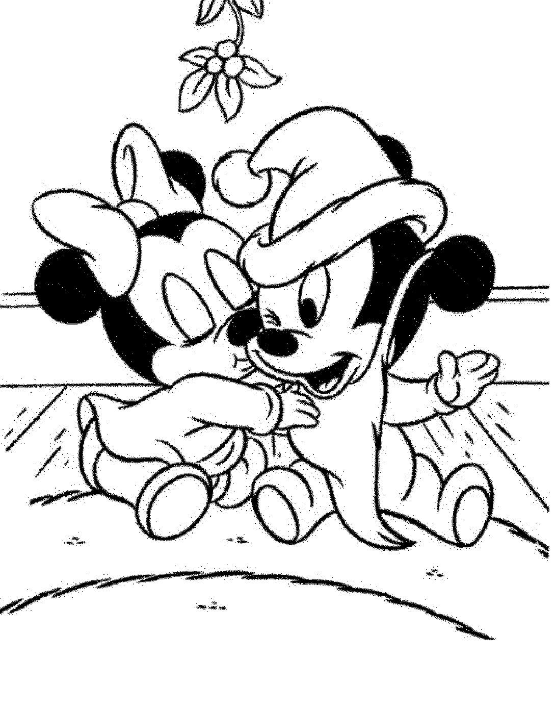 Baby Minnie die Mickey Mouse kust