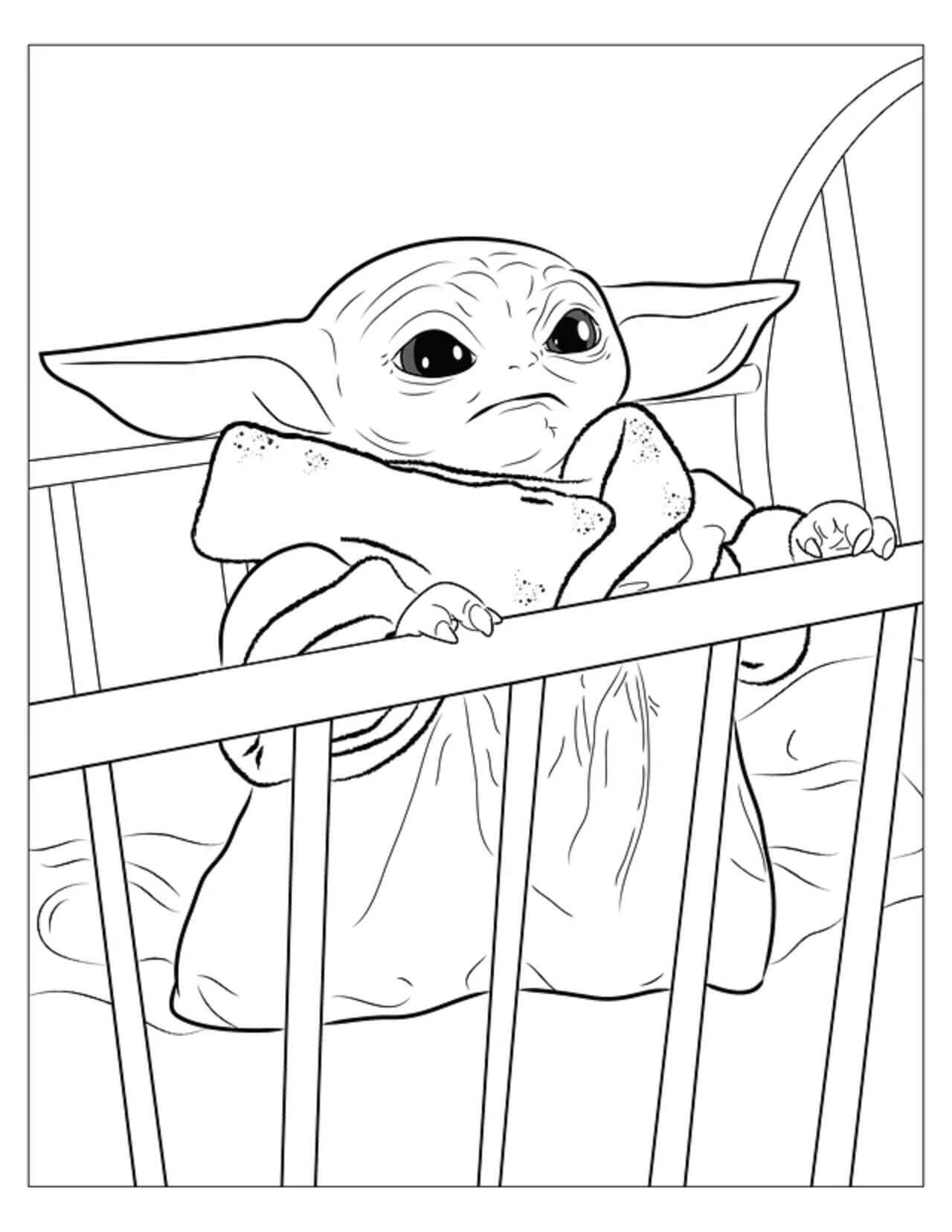 Baby Yoda in de wieg