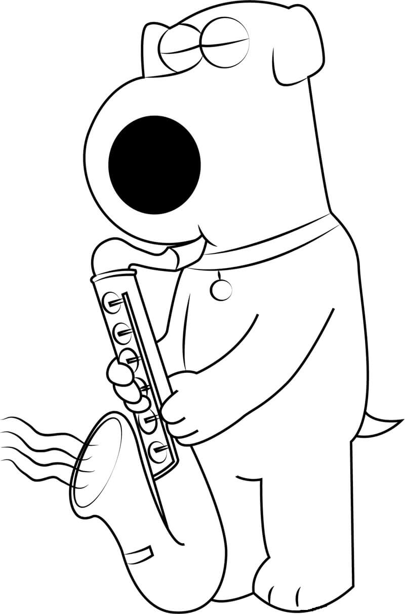 Brian Griffin speelt saxofoon