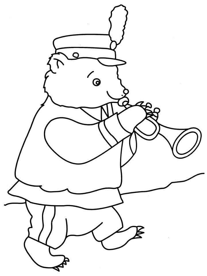 Cartoon beer die de trompet speelt