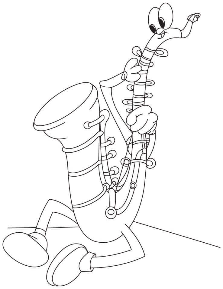 Cartoon saxofoon