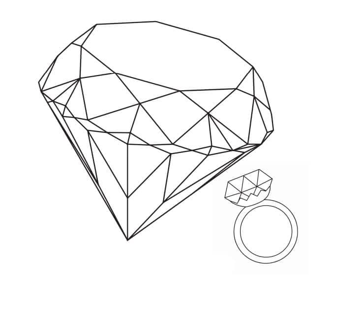 Diamant en diamanten ring