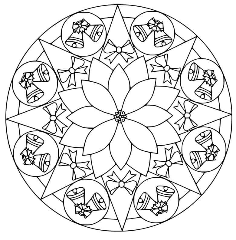 Eenvoudige en gemakkelijke Kerst Mandala