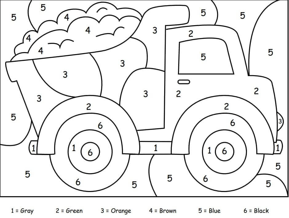 Eenvoudige vrachtwagenkleur op nummer