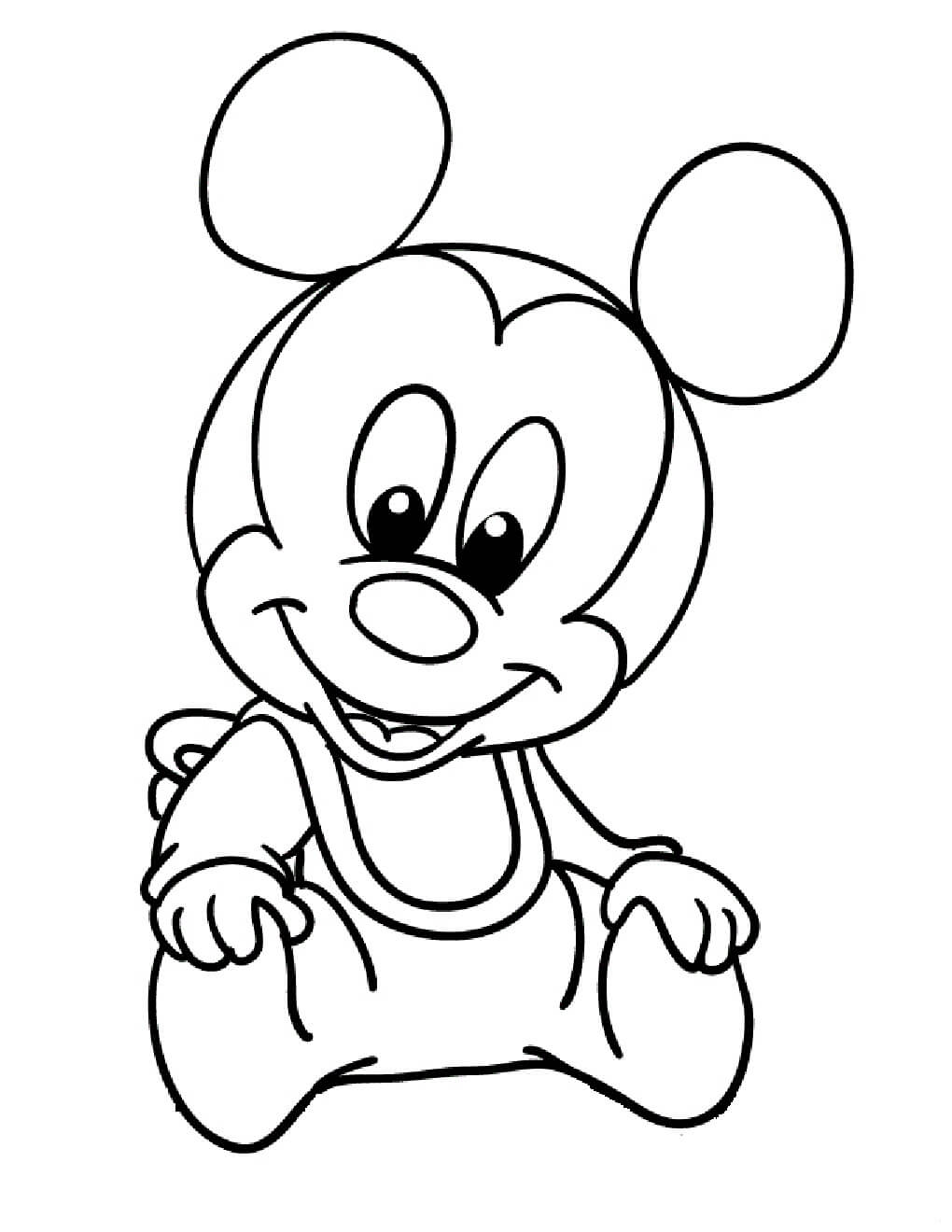 Grappige baby Mickey Mouse zitten