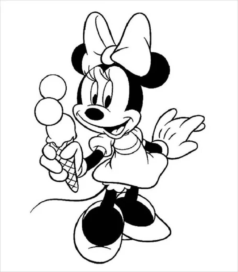Grappige Minnie Mouse met ijs