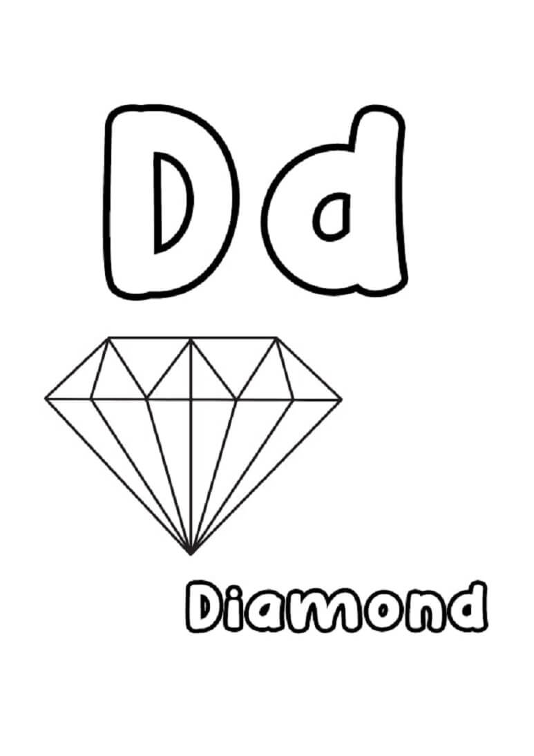 Letter D en diamant