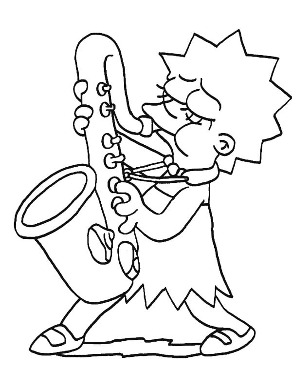 Leuke Lisa Simpson die saxofoon speelt