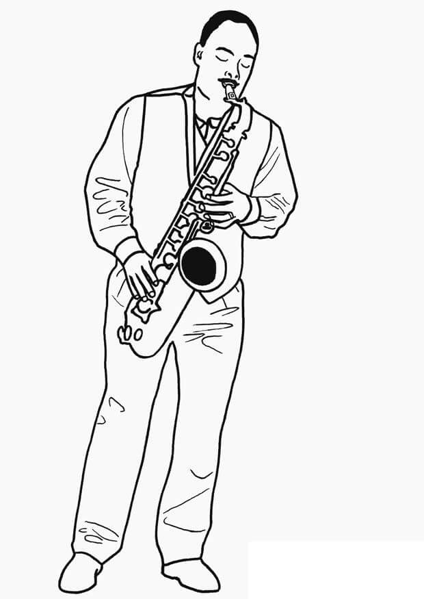 Man die saxofoon speelt