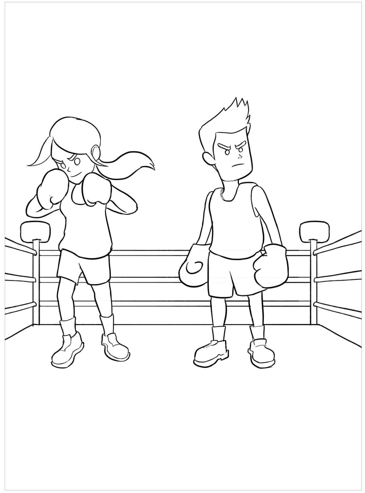 Meisje en jongen bokser