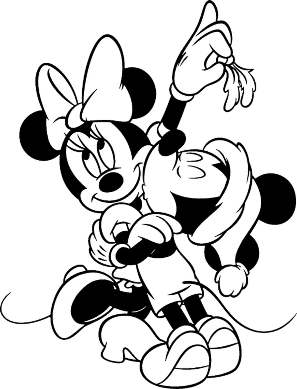Mickey en Minnie Mouse met K`erstmis