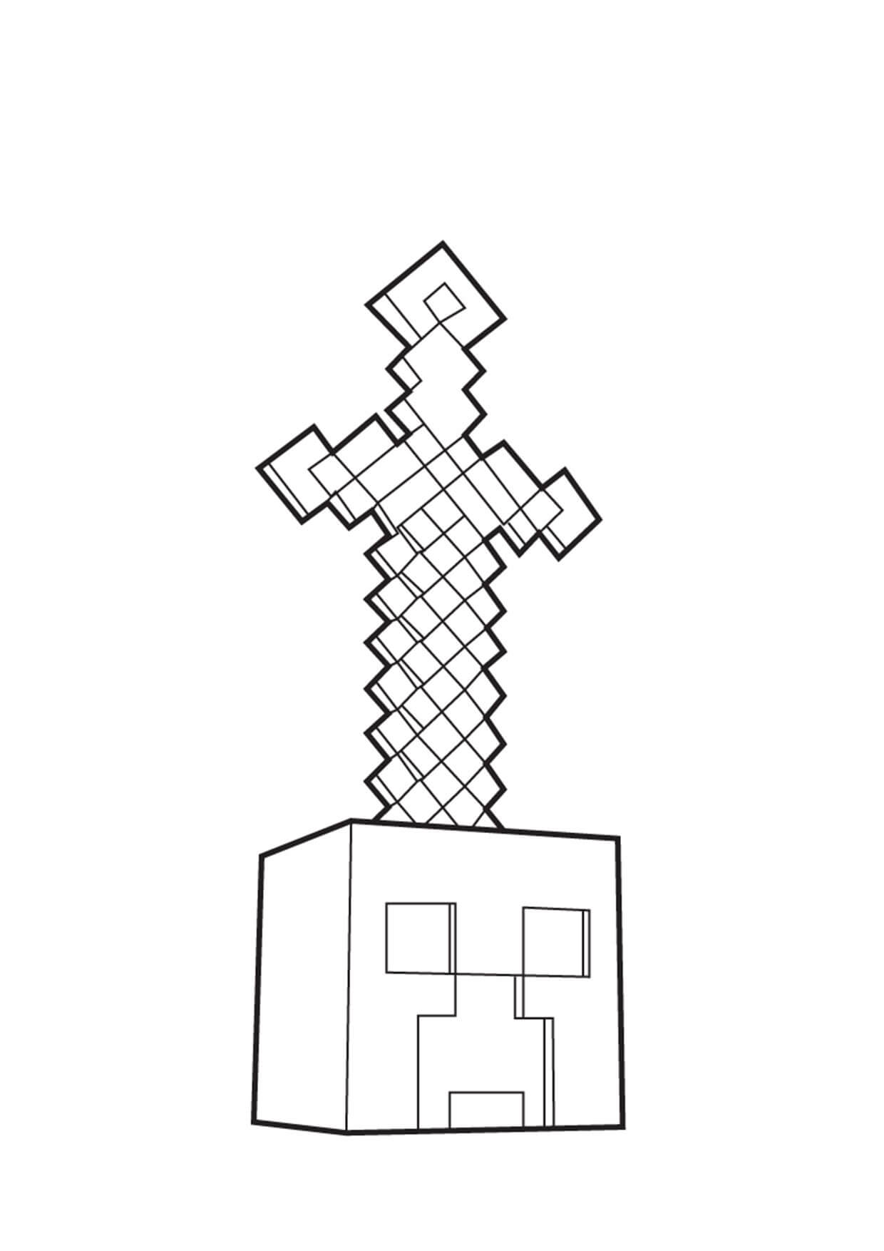 Minecraft-zwaard in een steen