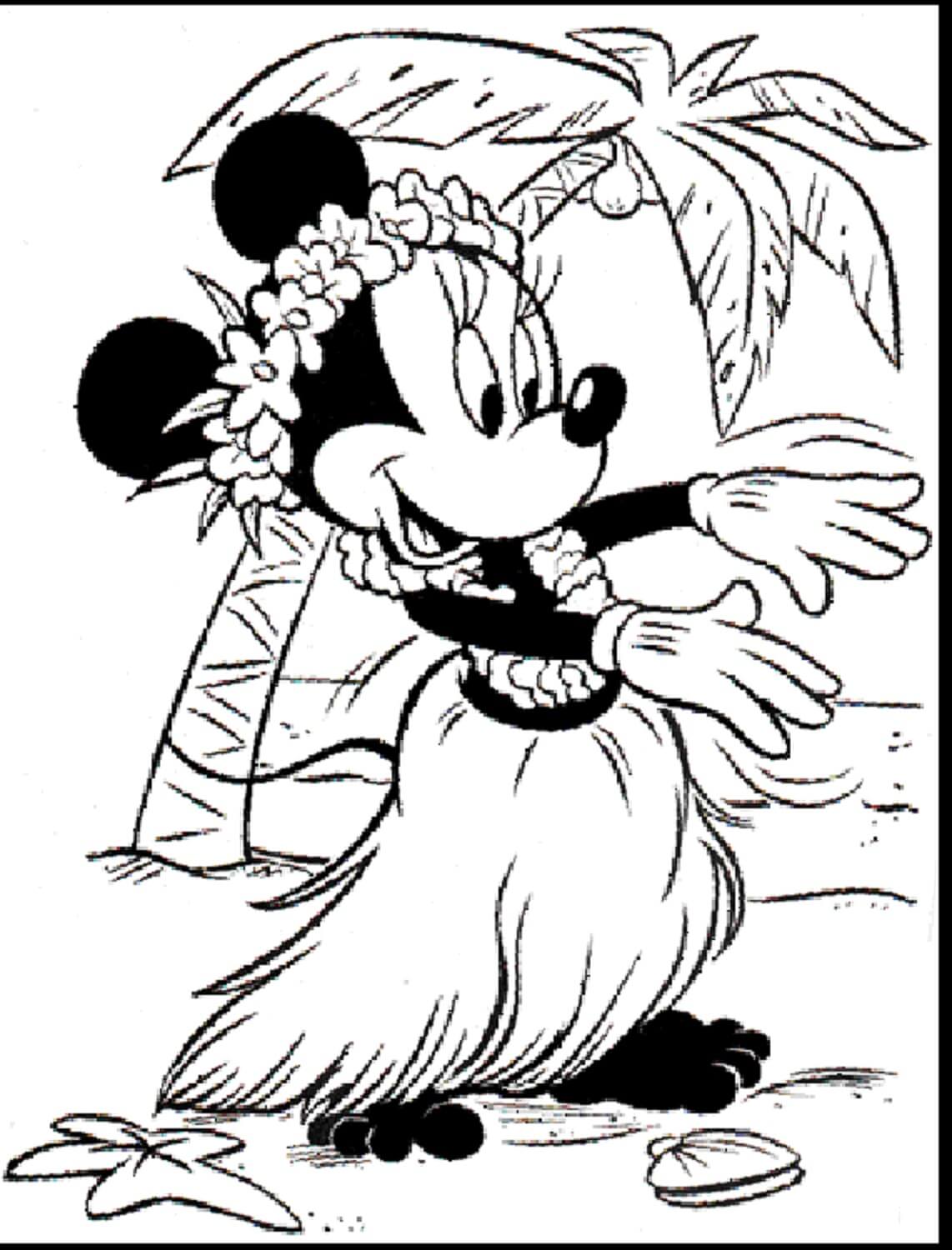 Minnie danst op het strand