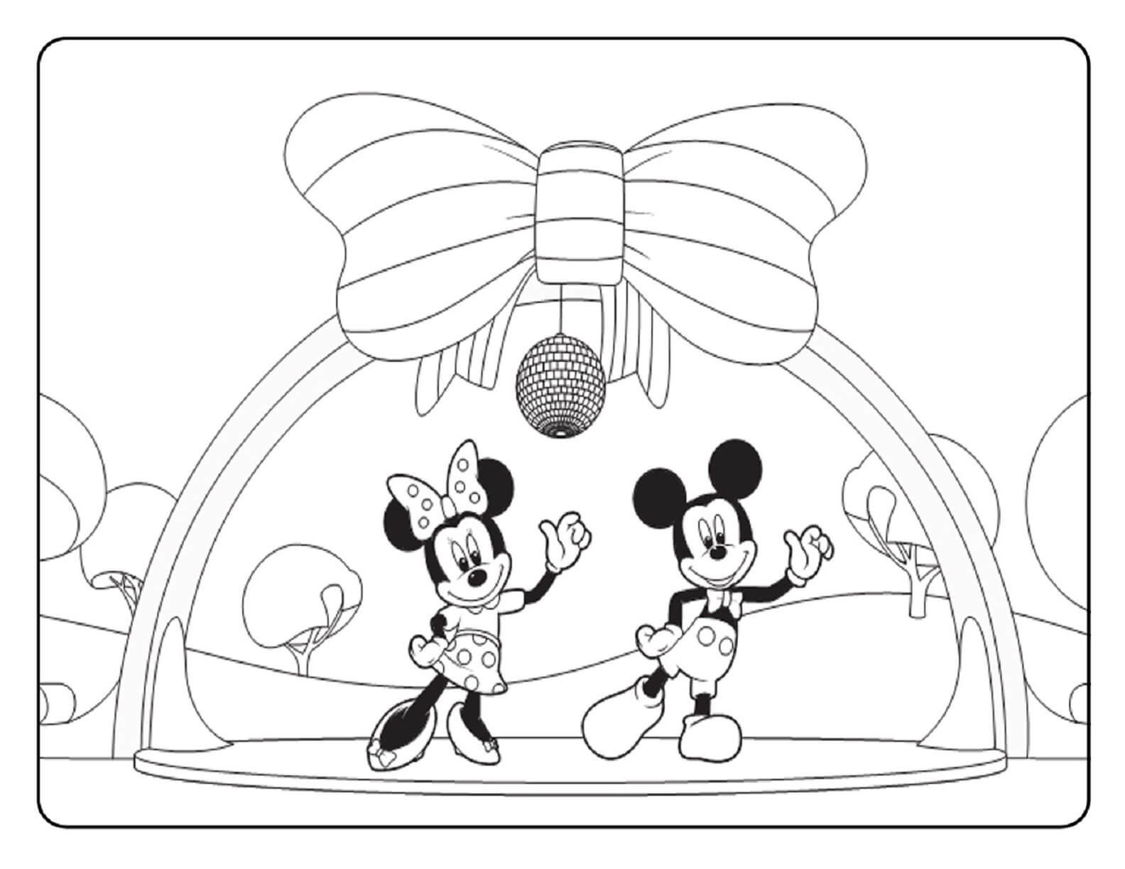 Minnie en Mickey Mouse dansen