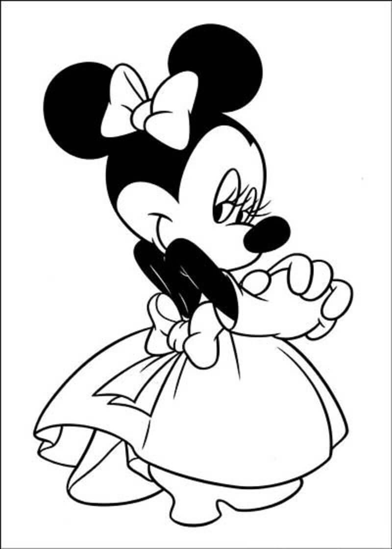 Minnie Mouse is verlegen