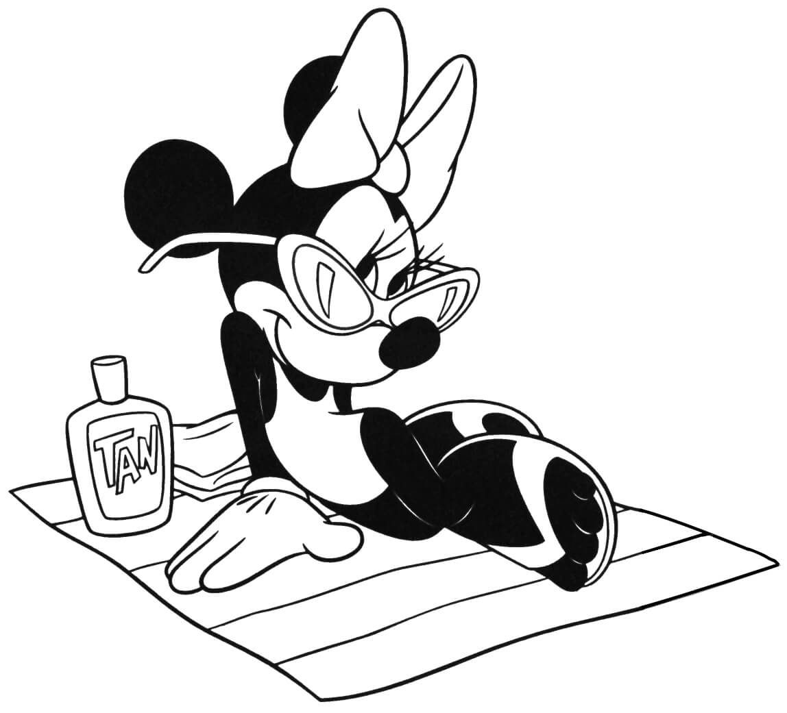 Minnie Mouse op het strand