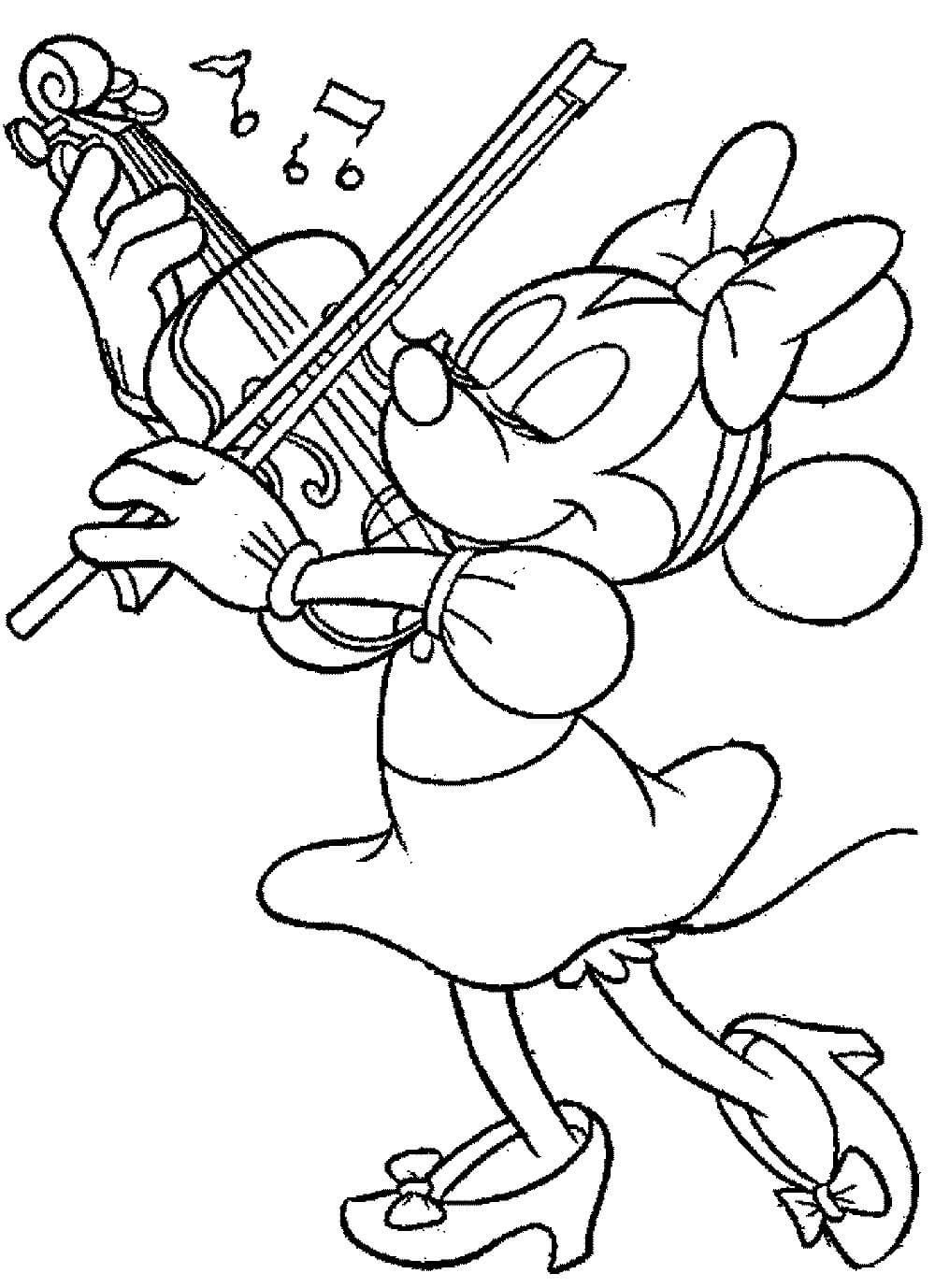 Minnie Mouse speelt viool