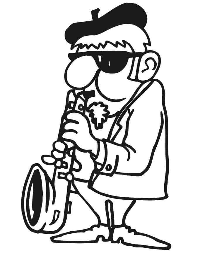 Oude man die saxofoon speelt
