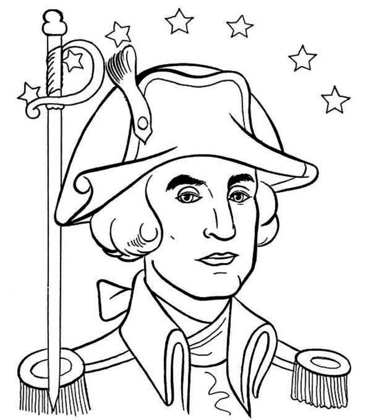 Portret van George Washington met sterren