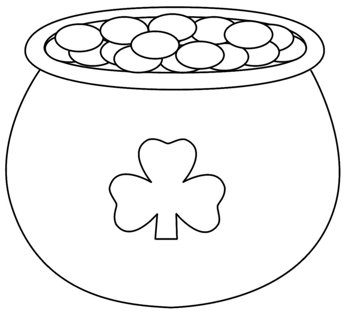 Pot met goud met Shamrock-logo
