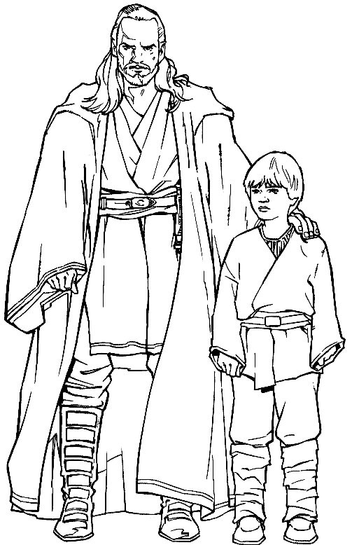 Qui-Gon Jinn en kleine Luke Skywalker