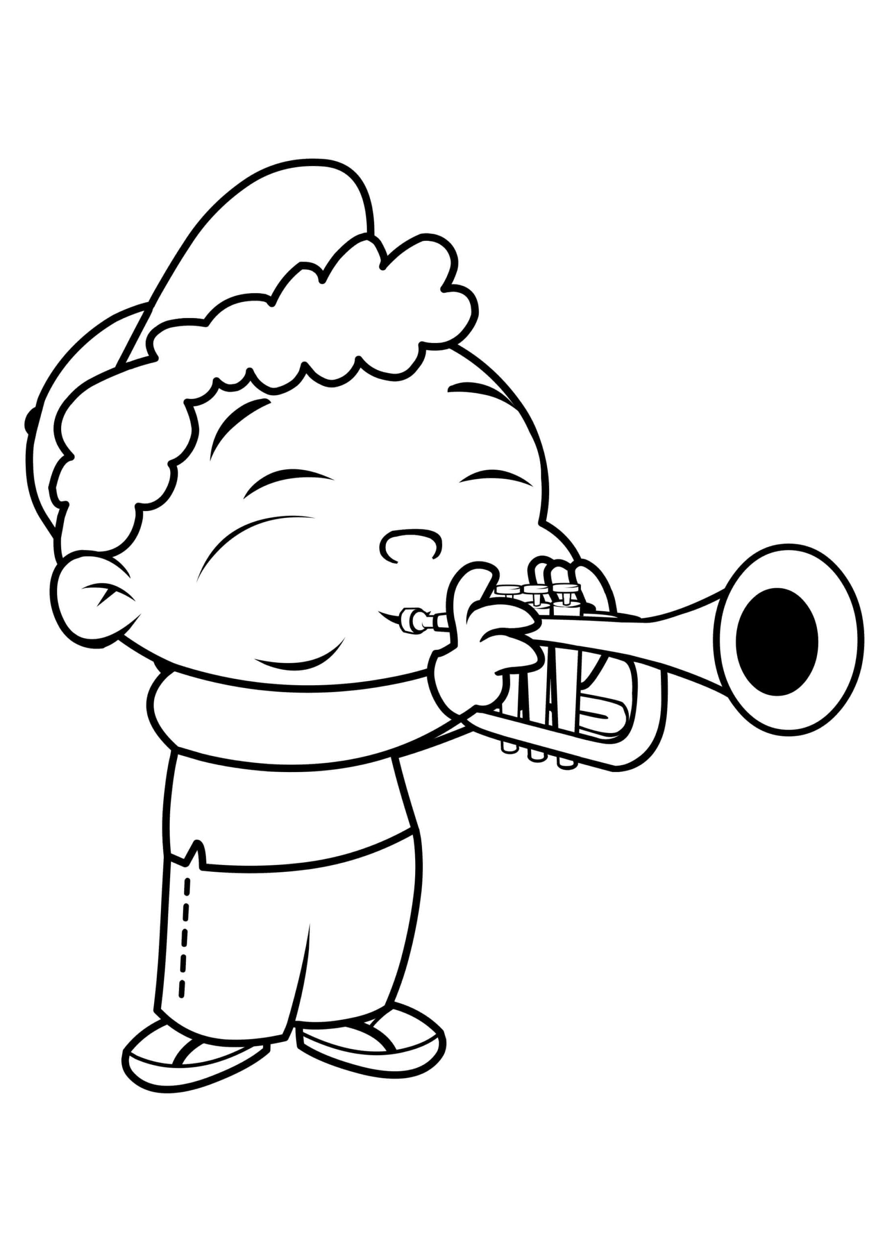 Quincy speelt trompet
