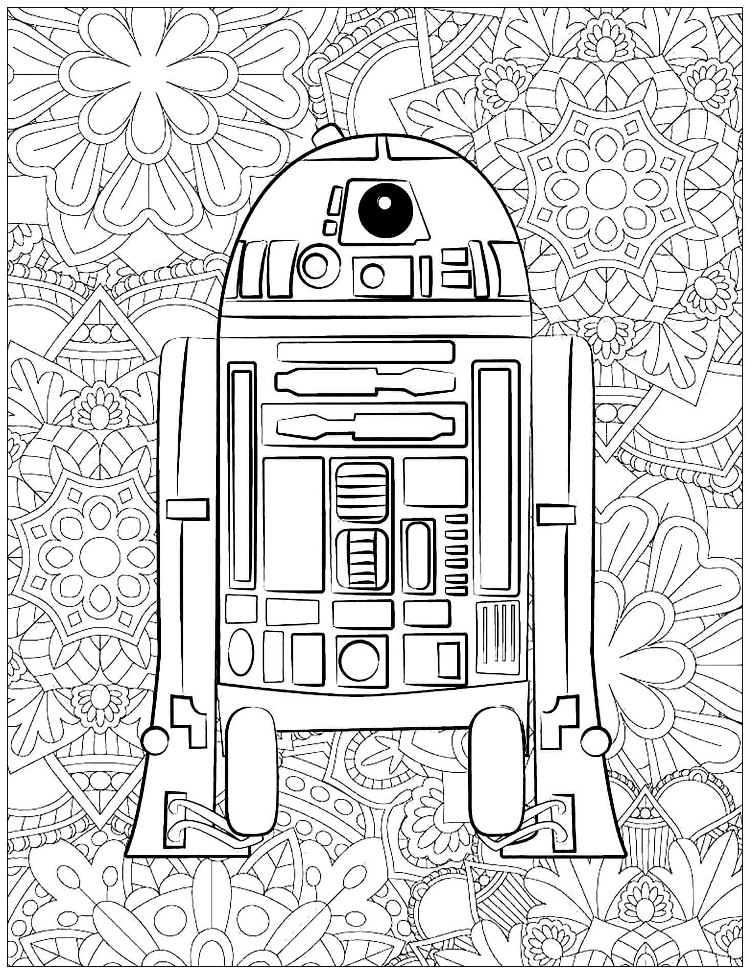 R2-D2 is voor volwassenen Kleurplaat - Kinderen Kleurplaat