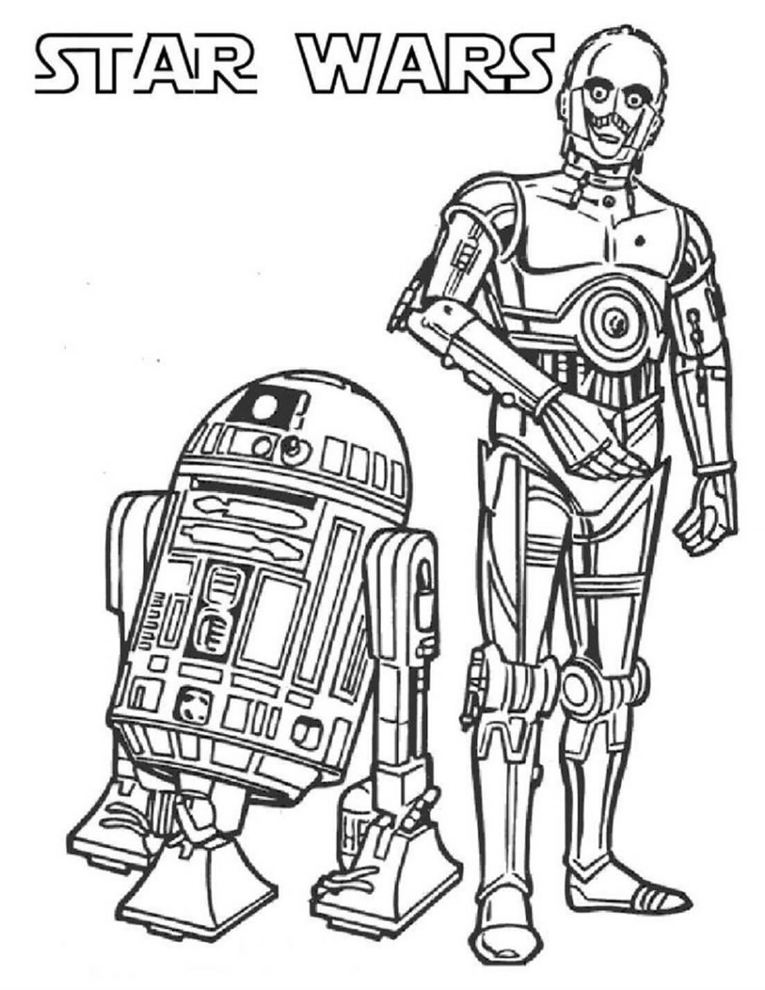 Tekening R2-D2 en C-3PO