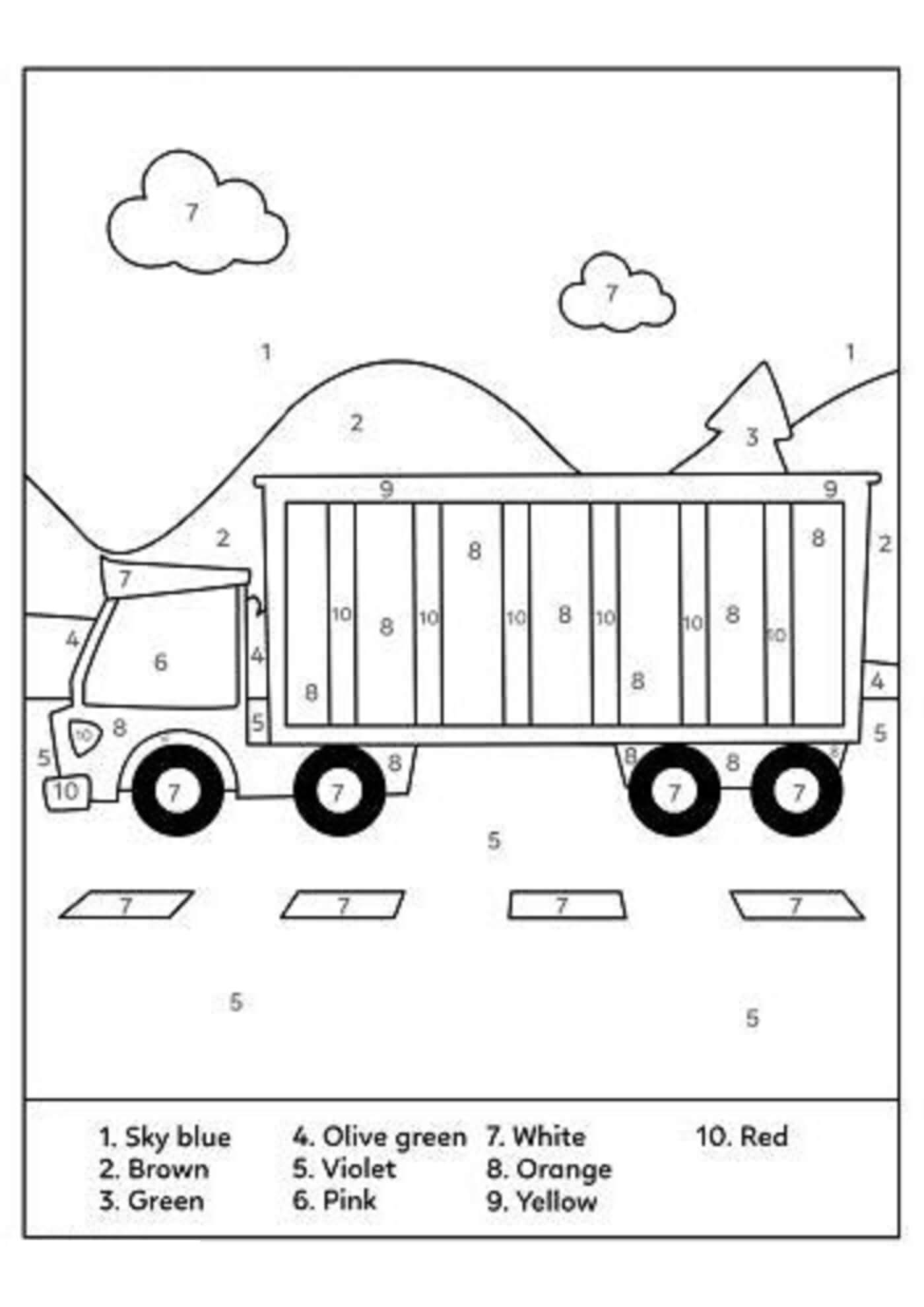 Vrachtwagen kleur op nummer - Afbeelding 5