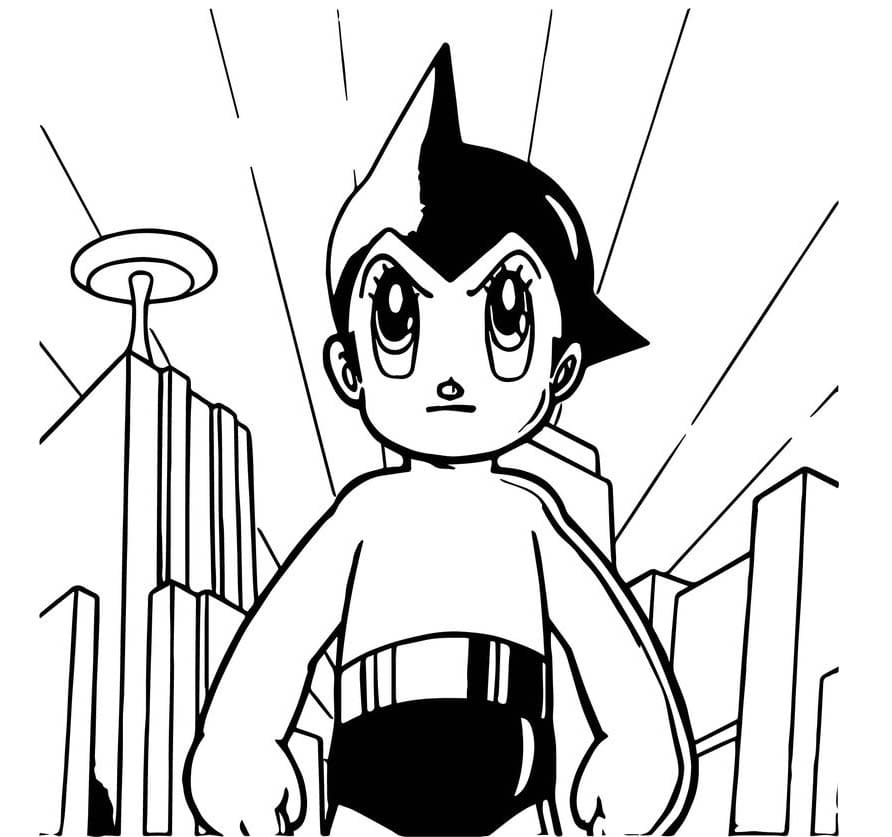 Astro Boy boos in de stad