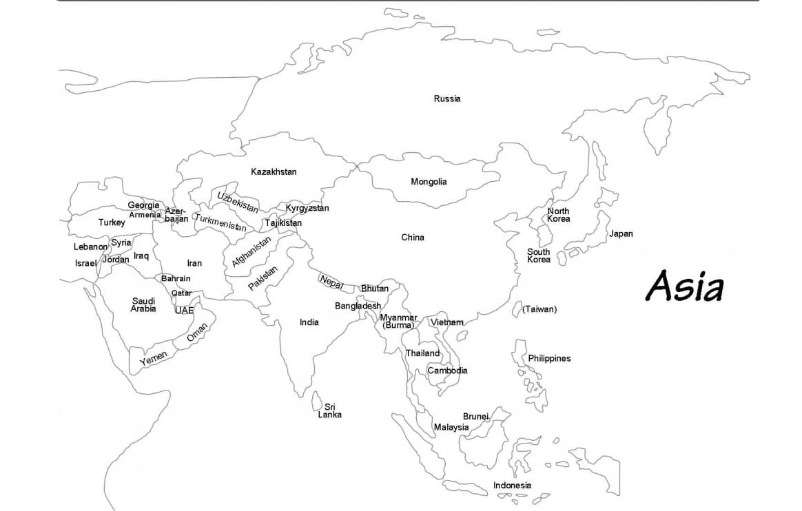 Azië kaart afbeelding