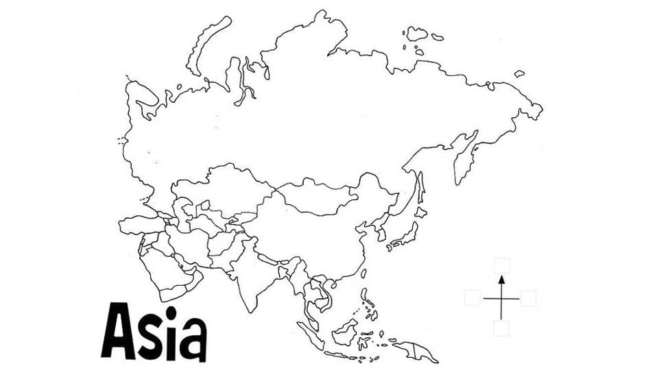 Azië kaart voor studenten