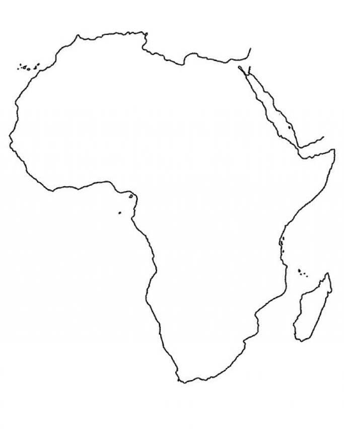 Blanco Afrika kaart overzicht