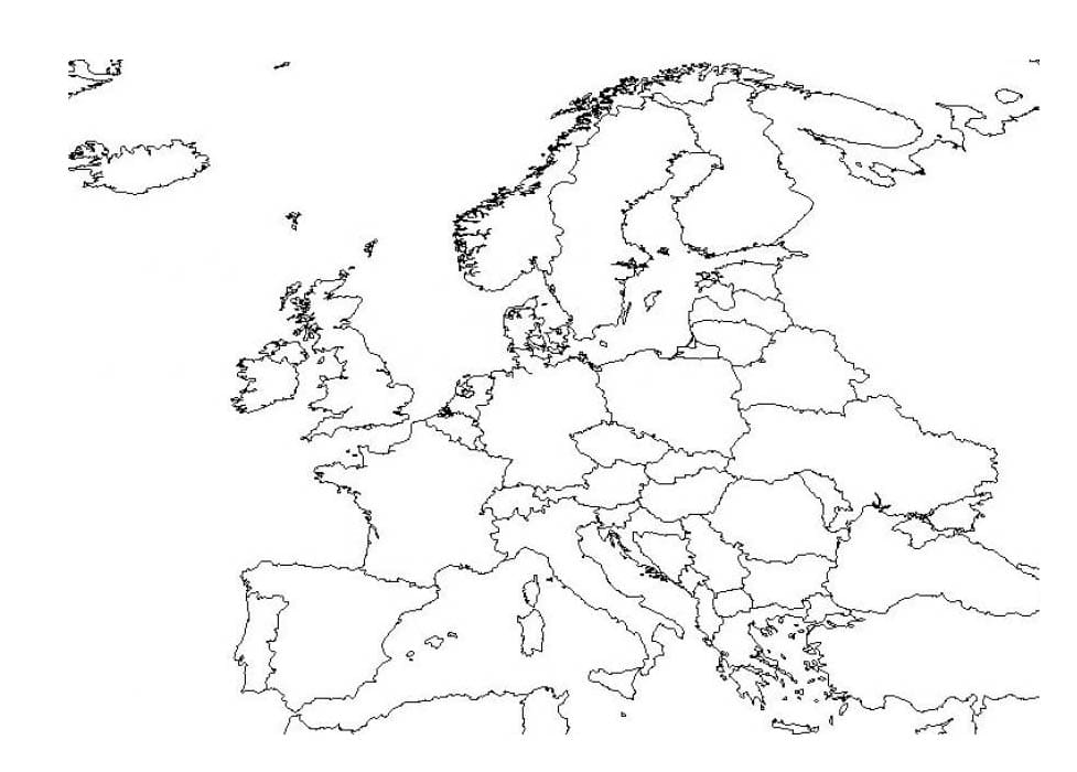 Blanco Europa kaart HD-beeld