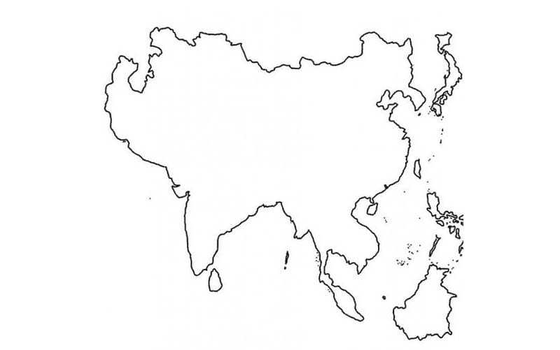 Blanco kaart van Azië