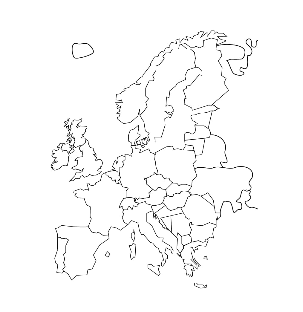 Blanco Kaart van Europa – Afbeelding 6