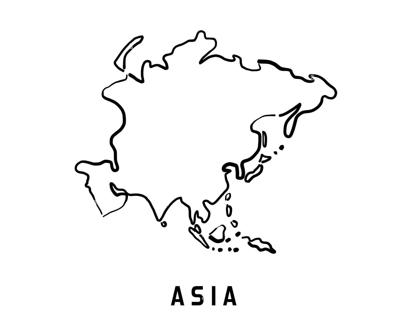 Blanco kaartoverzicht van Azië