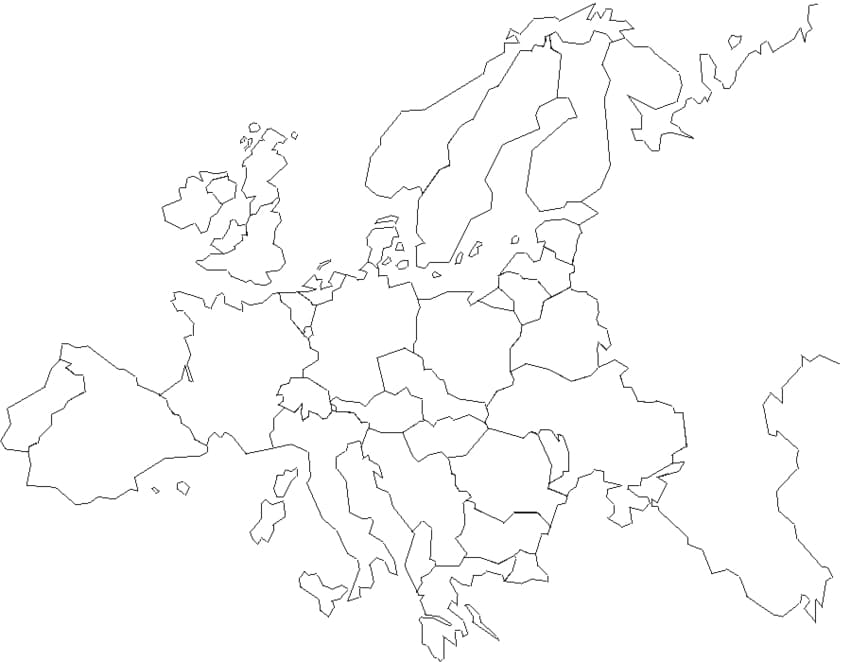Blanco Kaartoverzicht van Europa