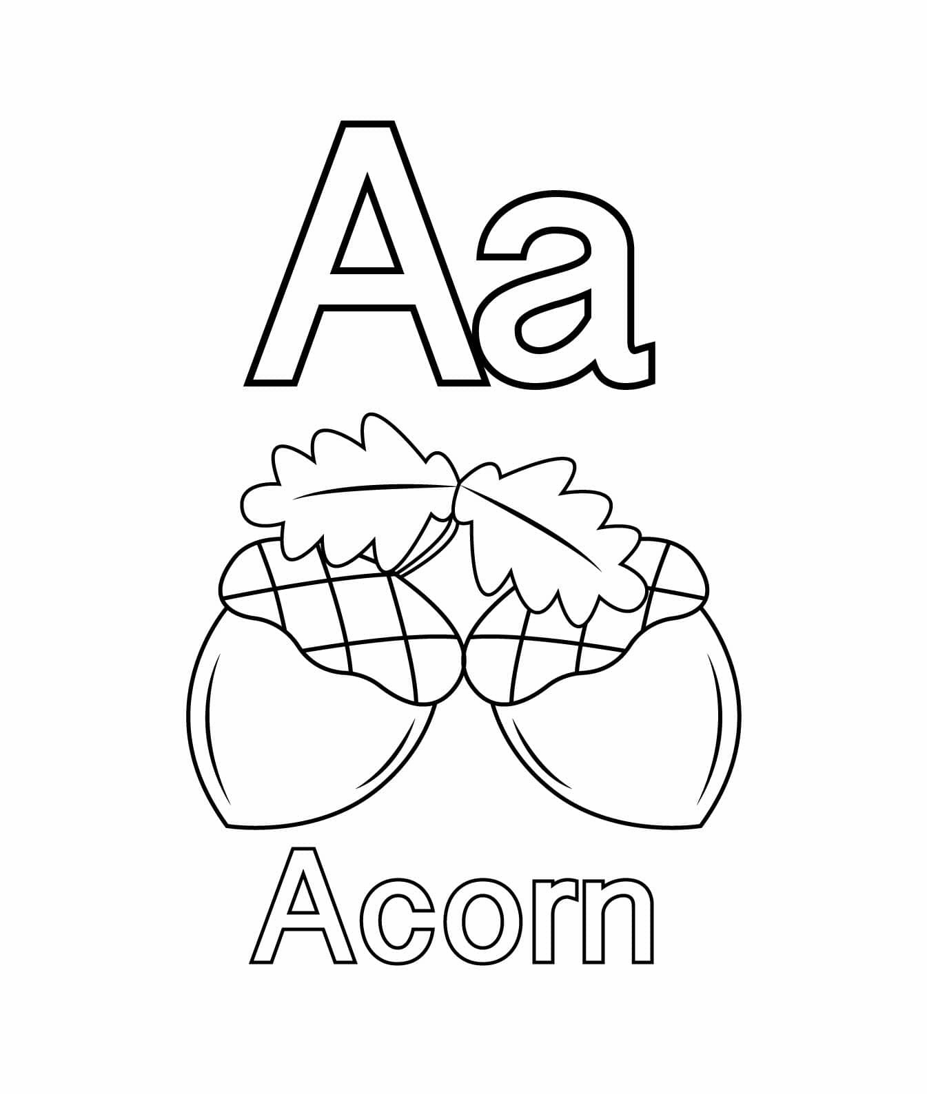 Letter A is voor Acorn