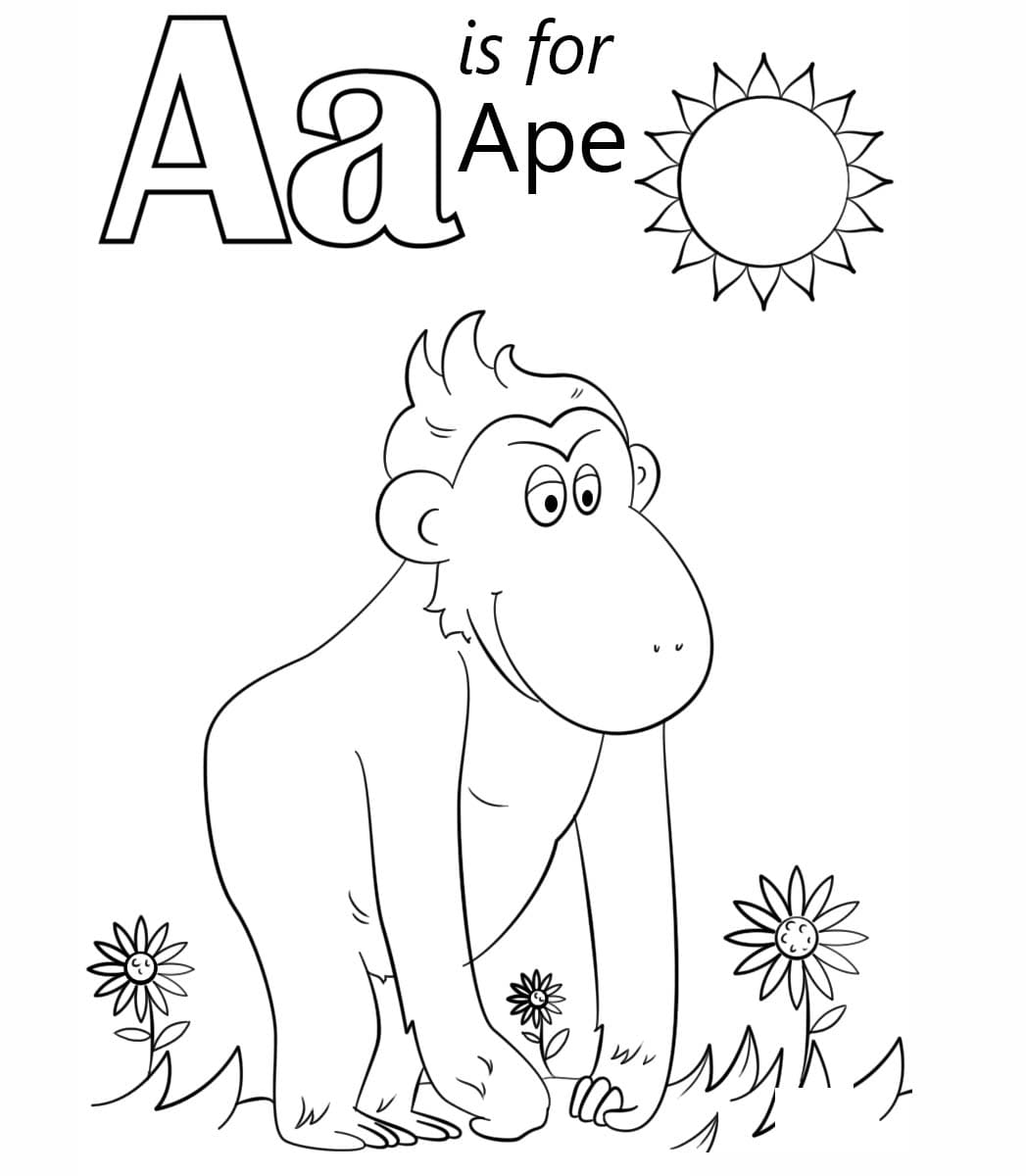 Letter A is voor Ape