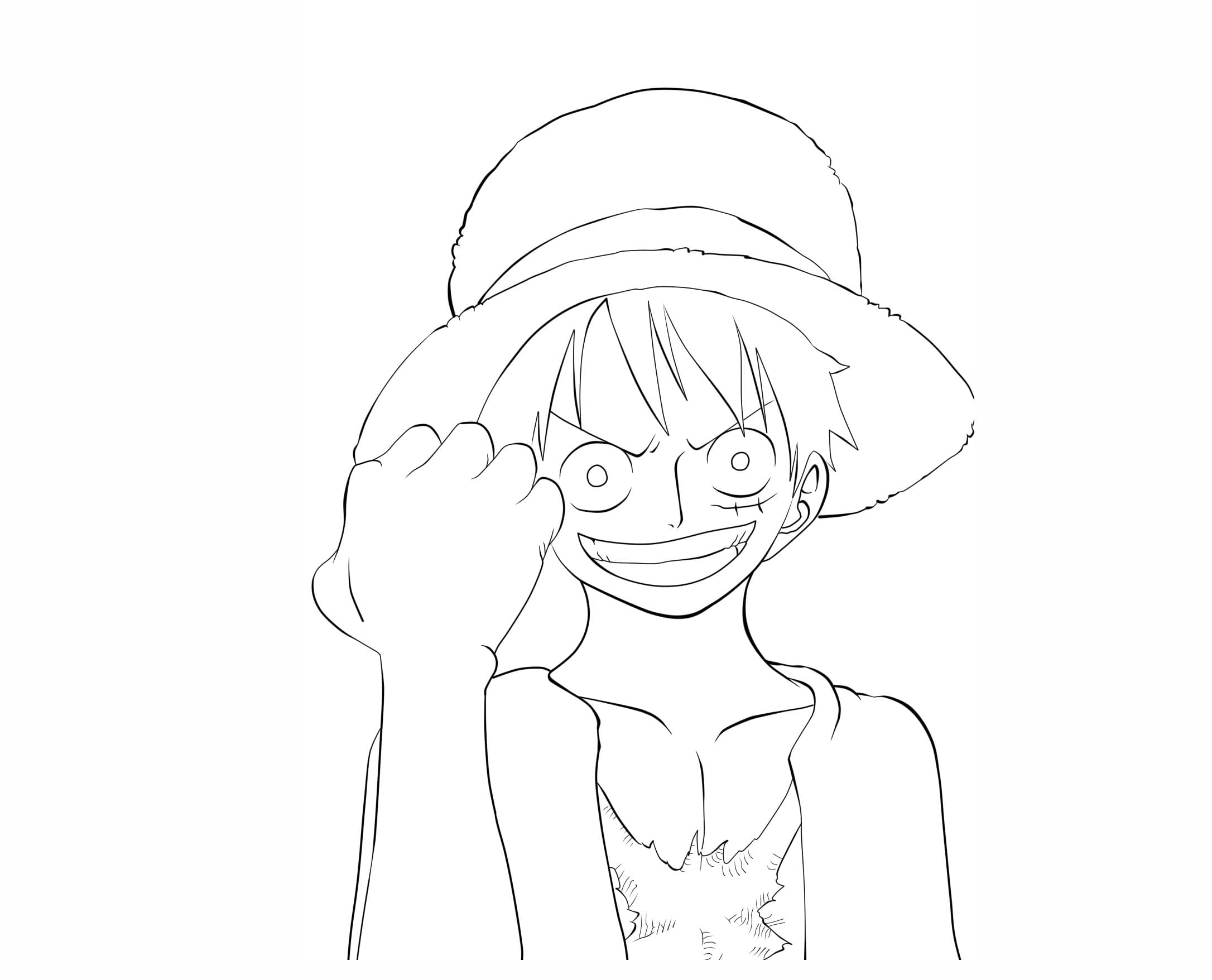 Luffy HQ afbeelding Kleurplaat Kinderen Kleurplaat