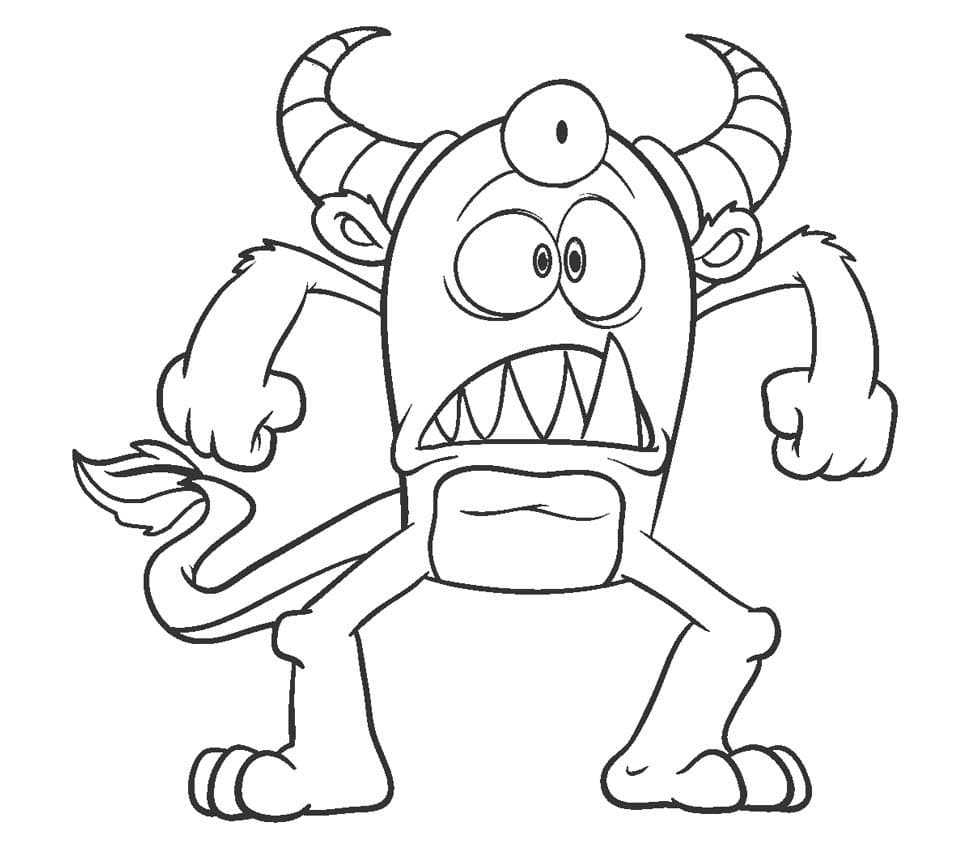 Print schattig monster in cartoon