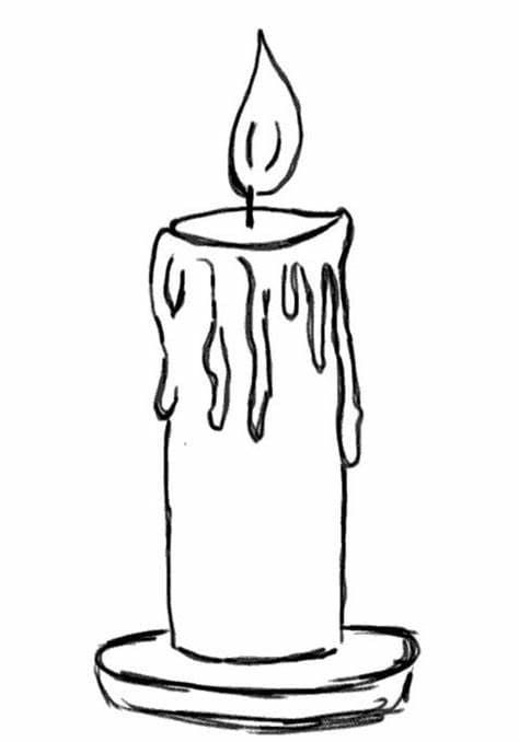 Print Candle Image Outline