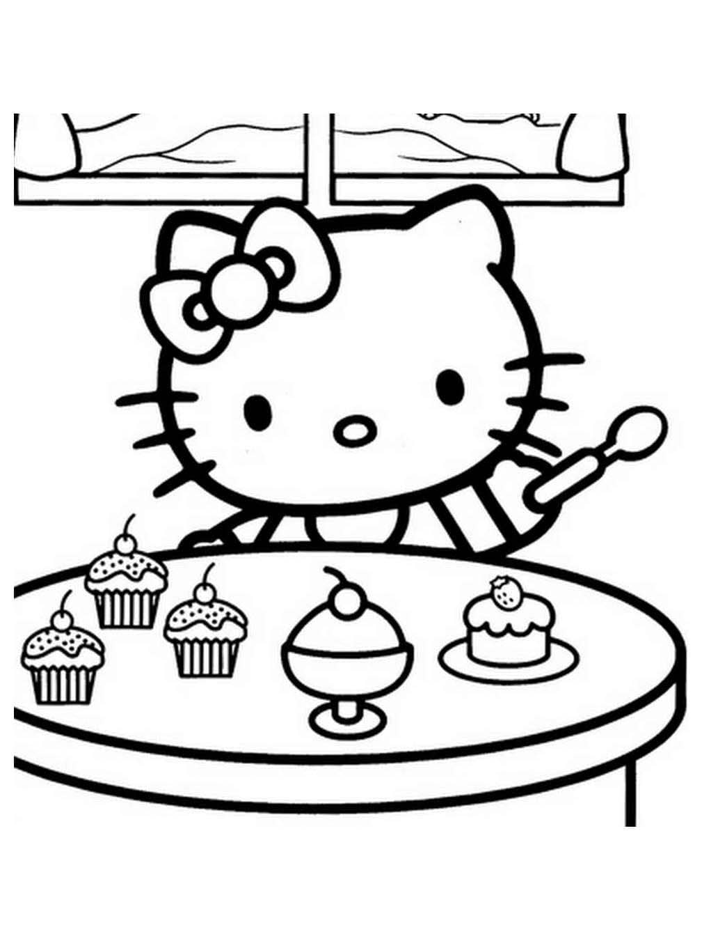 Hello Kitty met taarten