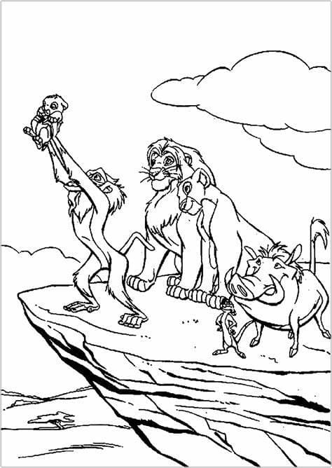Leeuwenkoning cartoon afdrukken
