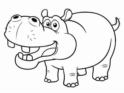 Nijlpaard voor kinderen afdrukken