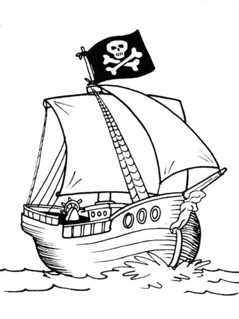 Piratenschip afdrukken