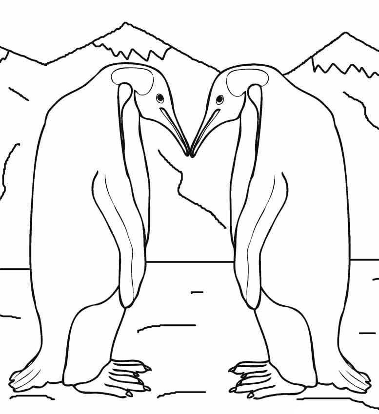 Twee pinguïns afdrukken