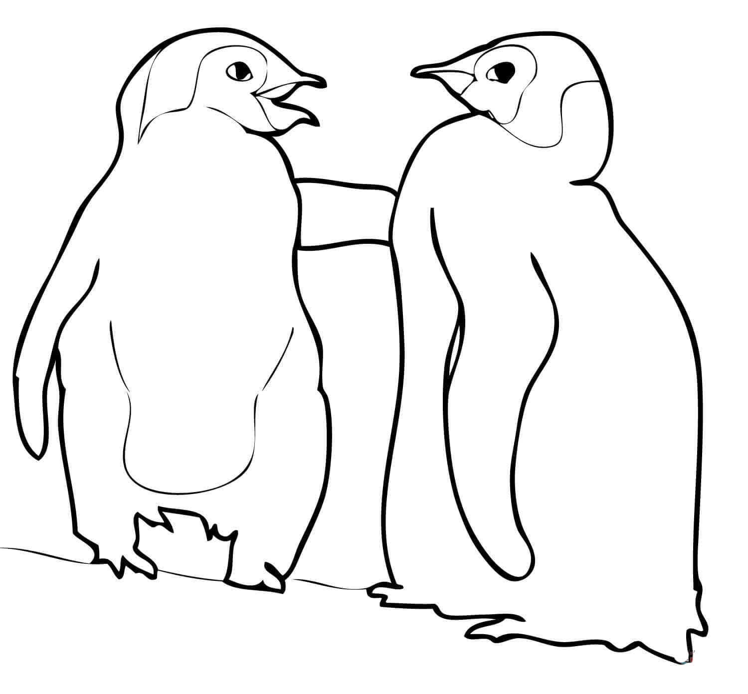 Twee pinguïns staan